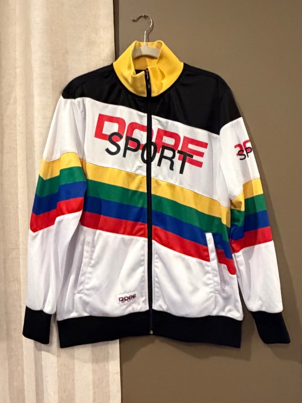 Dope Sport Multicolor Zip Up Pitstop Jacket, Oversized, Size Medium